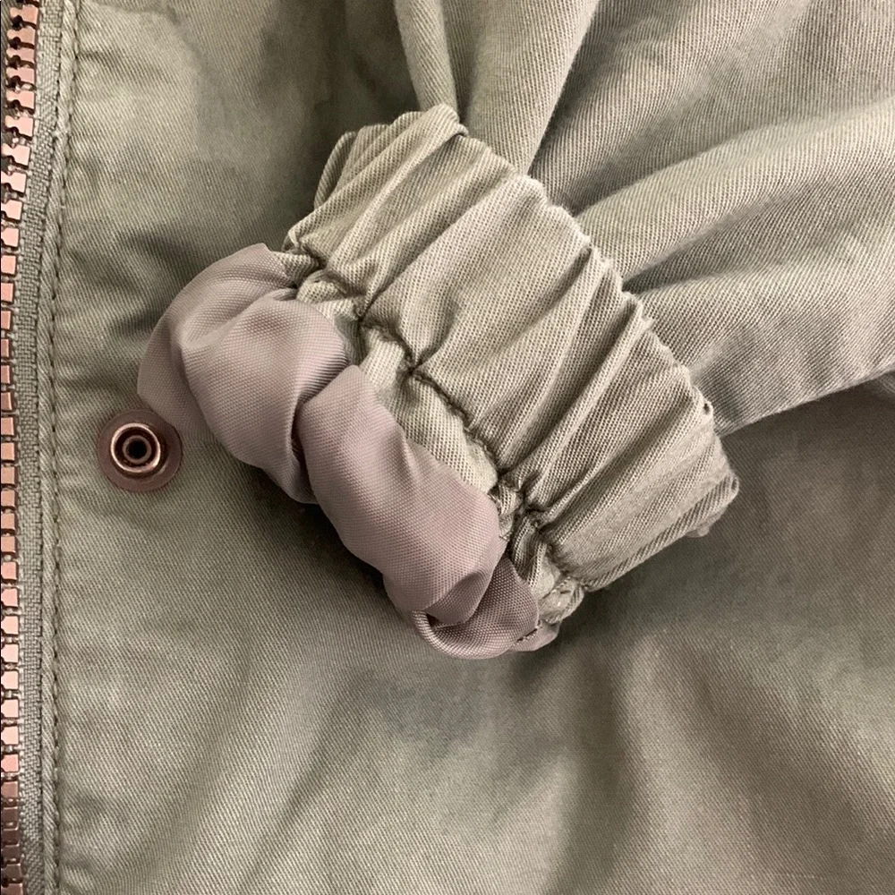 Old Navy Kids 12-18 M Army Green Utility Scout Style Hooded Zip Jacket